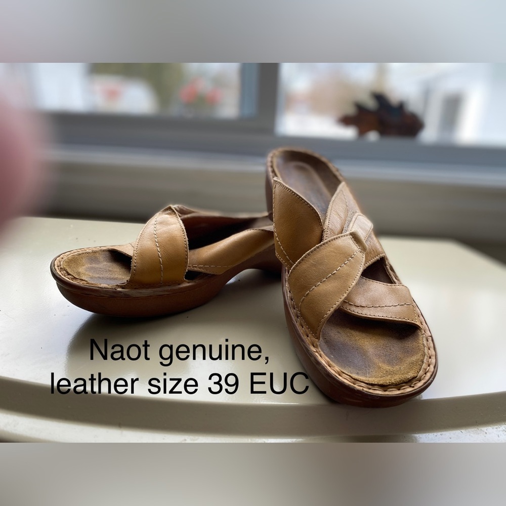 EUC Bamboo Yellow Naot Wedges